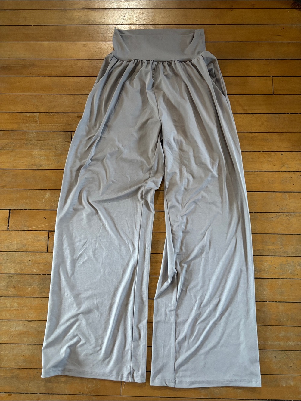 Light Gray Wide Leg High Waist Lounge Pants